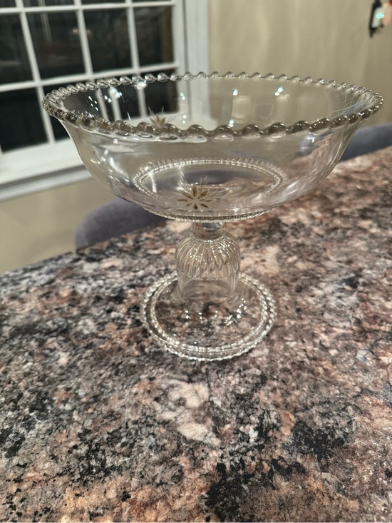 Other - Early American Pressed Glass(EAPG) Pedestal Compote W/ Etched Starburst